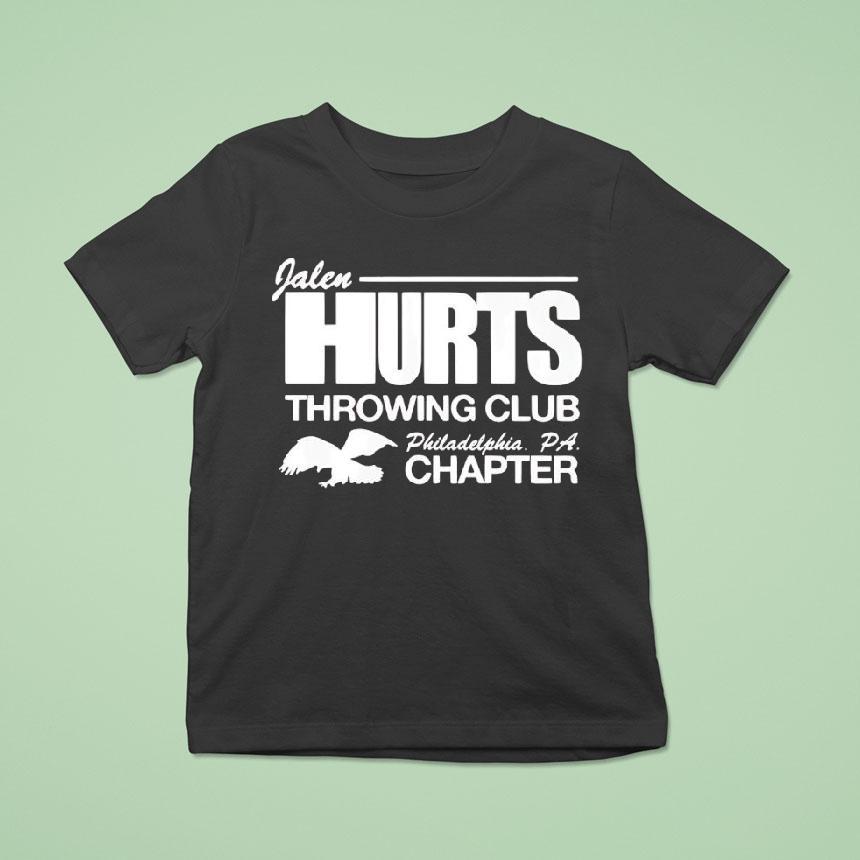 Jalen Hurts Throwing Club Philadelphia Eagles Pa Chapter T Shirt Jalen Hurts Throwing Club Philadelphia Eagles Pa Chapter T Shirt