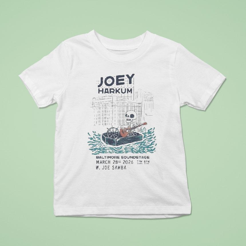 Joey Harkum Event Baltimore Md On March Skeleton Guitar Coffin T Shirt Joey Harkum Event Baltimore Md On March Skeleton Guitar Coffin T Shirt