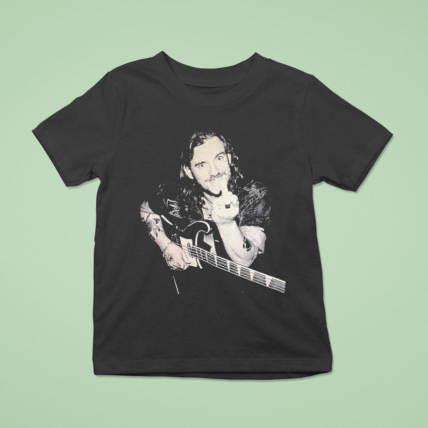 Lemmy Backstage Middle Finger Guitar T Shirt Lemmy Backstage Middle Finger Guitar T Shirt