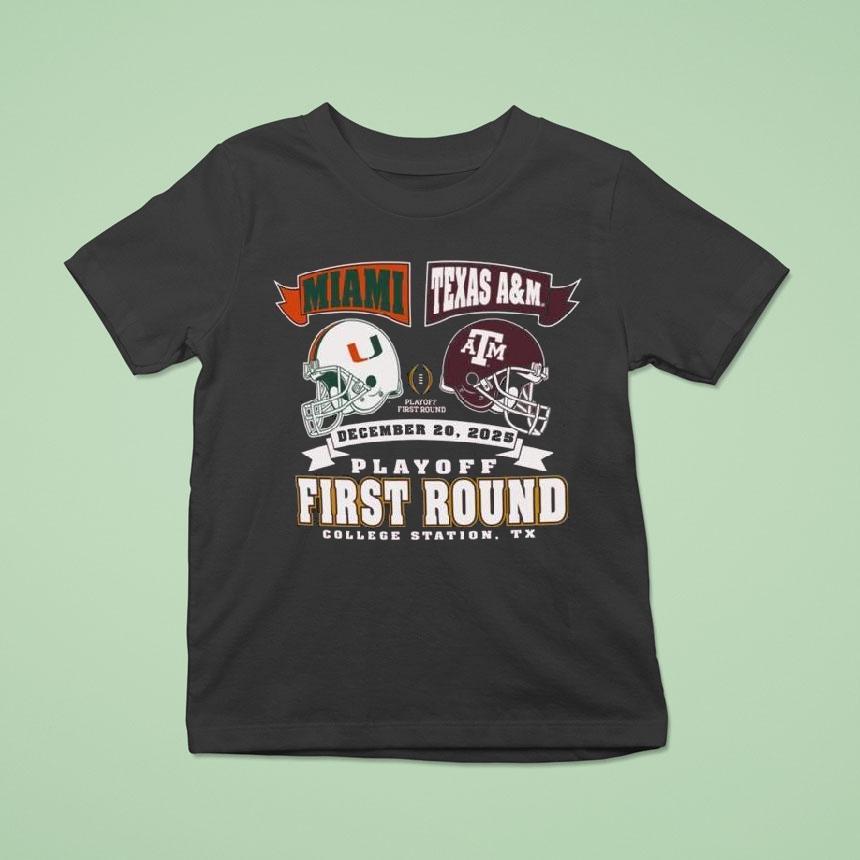 Miami Vs Texas Am Cfp Round Head Head Helmet Dec T Shirt Miami Vs Texas Am Cfp Round Head Head Helmet Dec T Shirt
