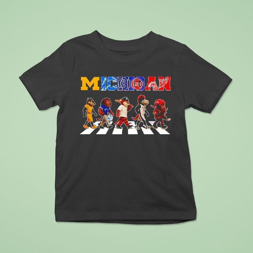 Michigan Sports Team Abbey Road Signatures Masco T Shirt Michigan Sports Team Abbey Road Signatures Masco T Shirt