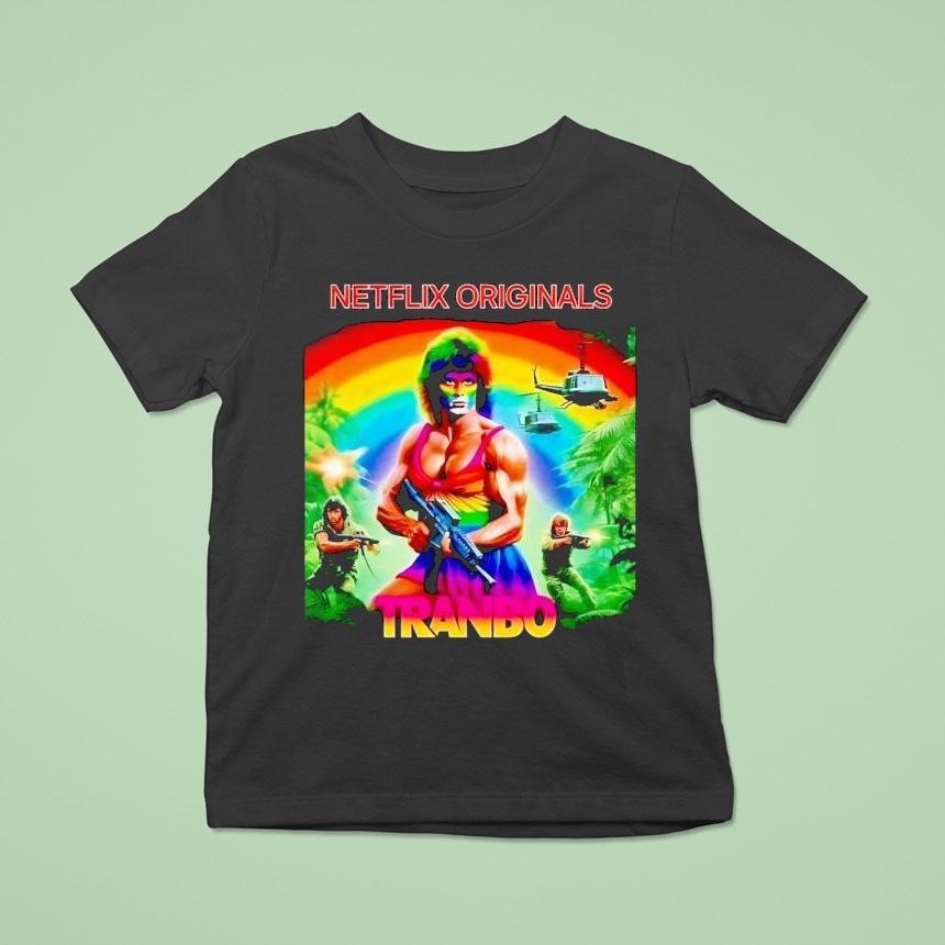 Netflix Originals Tranbo Style Rambo Parody T Shirt Netflix Originals Tranbo Style Rambo Parody T Shirt