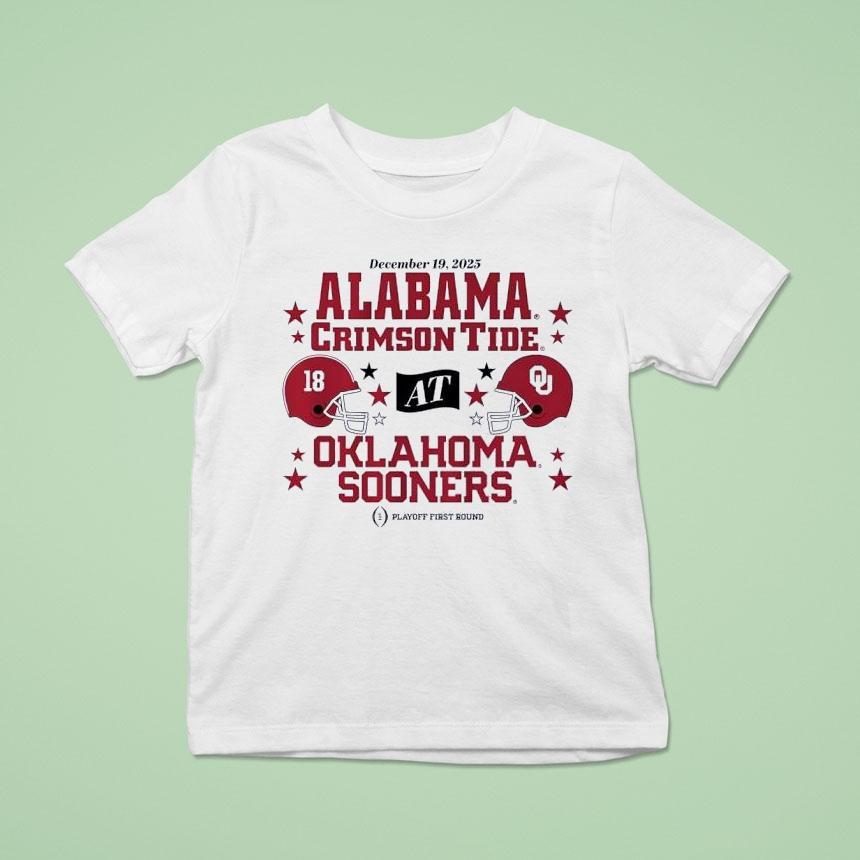Oklahoma Sooners Vs Alabama Crimson Tide Playoff First Round T Shirt Oklahoma Sooners Vs Alabama Crimson Tide Playoff First Round T Shirt