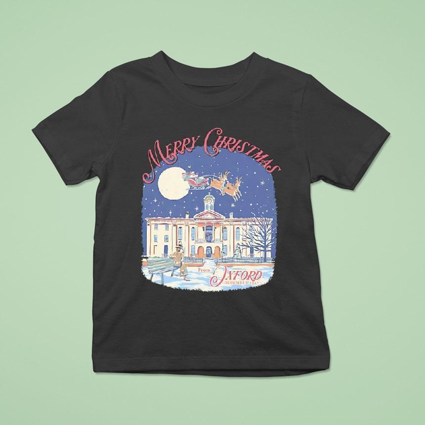 Santa Riding Reindeer Merry Christmas From Oxford Mississippi T Shirt Santa Riding Reindeer Merry Christmas From Oxford Mississippi T Shirt