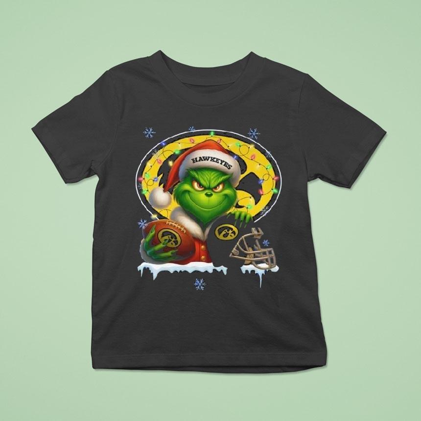 The Grinch X Ball And Helmet Iowa Hawkeyes Merry Christmas T Shirt The Grinch X Ball And Helmet Iowa Hawkeyes Merry Christmas T Shirt