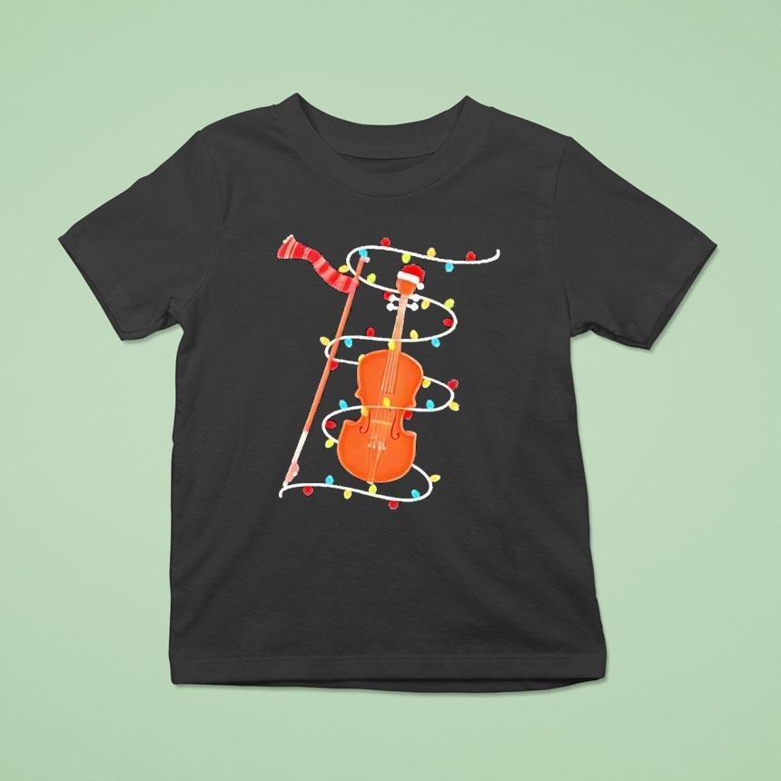 Violin Merry Christmas Lights T Shirt Violin Merry Christmas Lights T Shirt