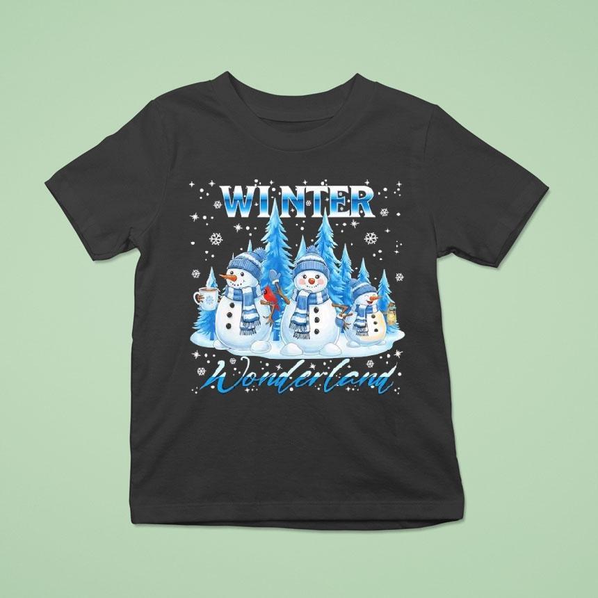 Winter Wonderland Snowman Family Snowflake Cozy Winter Scene T Shirt Winter Wonderland Snowman Family Snowflake Cozy Winter Scene T Shirt