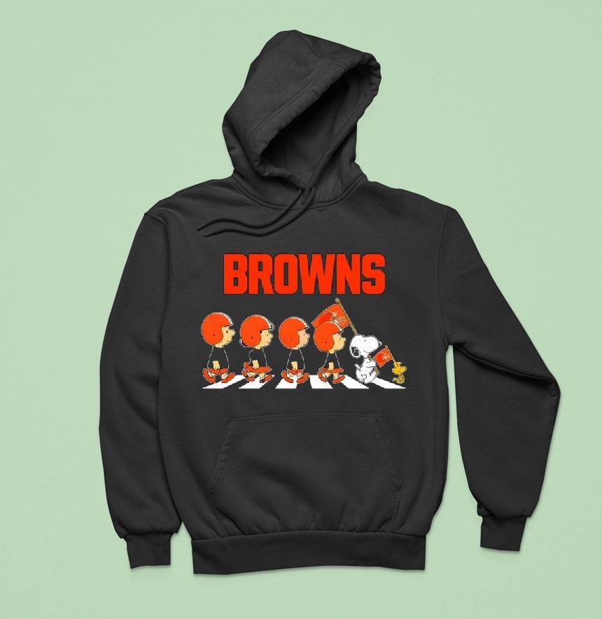 Cleveland Browns X Peanuts Snoopy Abbey Road Hoodie Cleveland Browns X Peanuts Snoopy Abbey Road Hoodie
