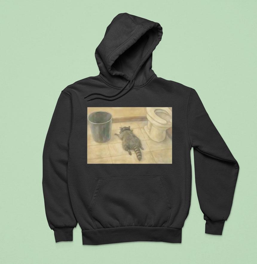 Drunk Raccoon Passes Out In Bathroom Meme Hoodie Drunk Raccoon Passes Out In Bathroom Meme Hoodie