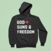 God Guns Freedom Canada Red Maple Leaf Graphic Hoodie
