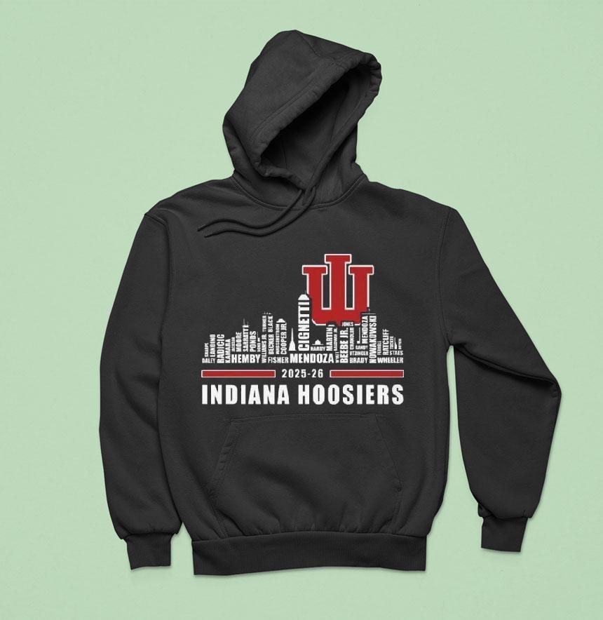Indiana Hoosiers Skyline Names Hoodie Indiana Hoosiers Skyline Names Hoodie