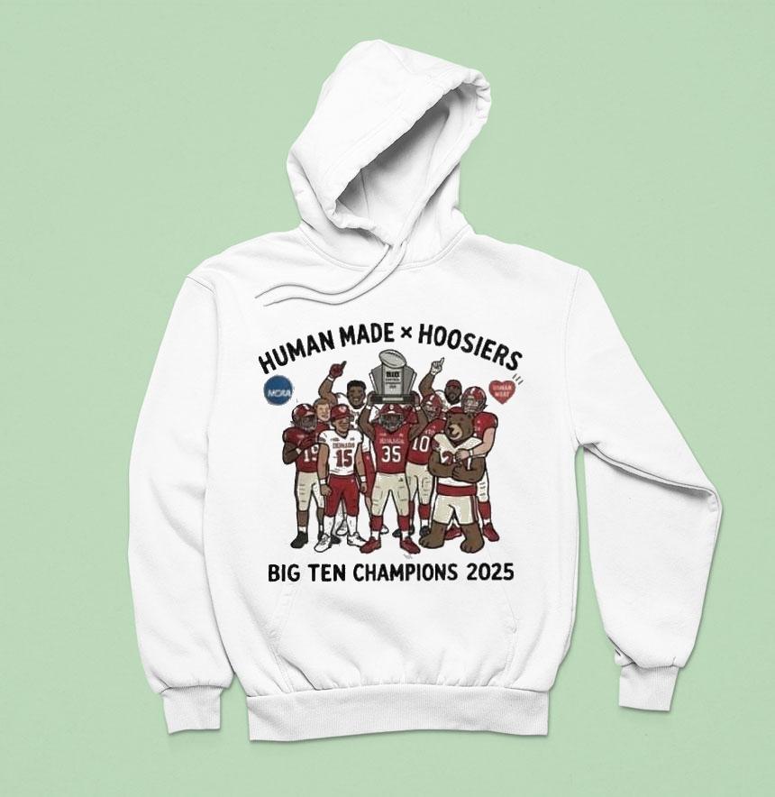Indiana Hoosiers Big Ten Championship Winner Cfp Ncaa Human Made Hoodie Indiana Hoosiers Big Ten Championship Winner Cfp Ncaa Human Made Hoodie