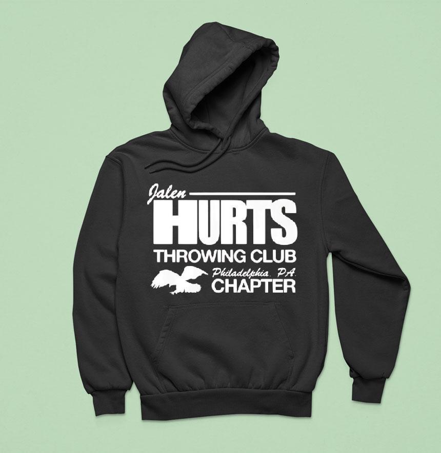 Jalen Hurts Throwing Club Philadelphia Eagles Pa Chapter Hoodie Jalen Hurts Throwing Club Philadelphia Eagles Pa Chapter Hoodie