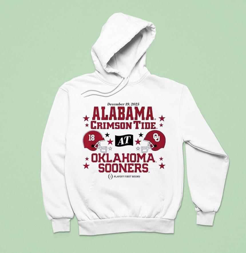 Oklahoma Sooners Vs Alabama Crimson Tide Playoff First Round Hoodie Oklahoma Sooners Vs Alabama Crimson Tide Playoff First Round Hoodie