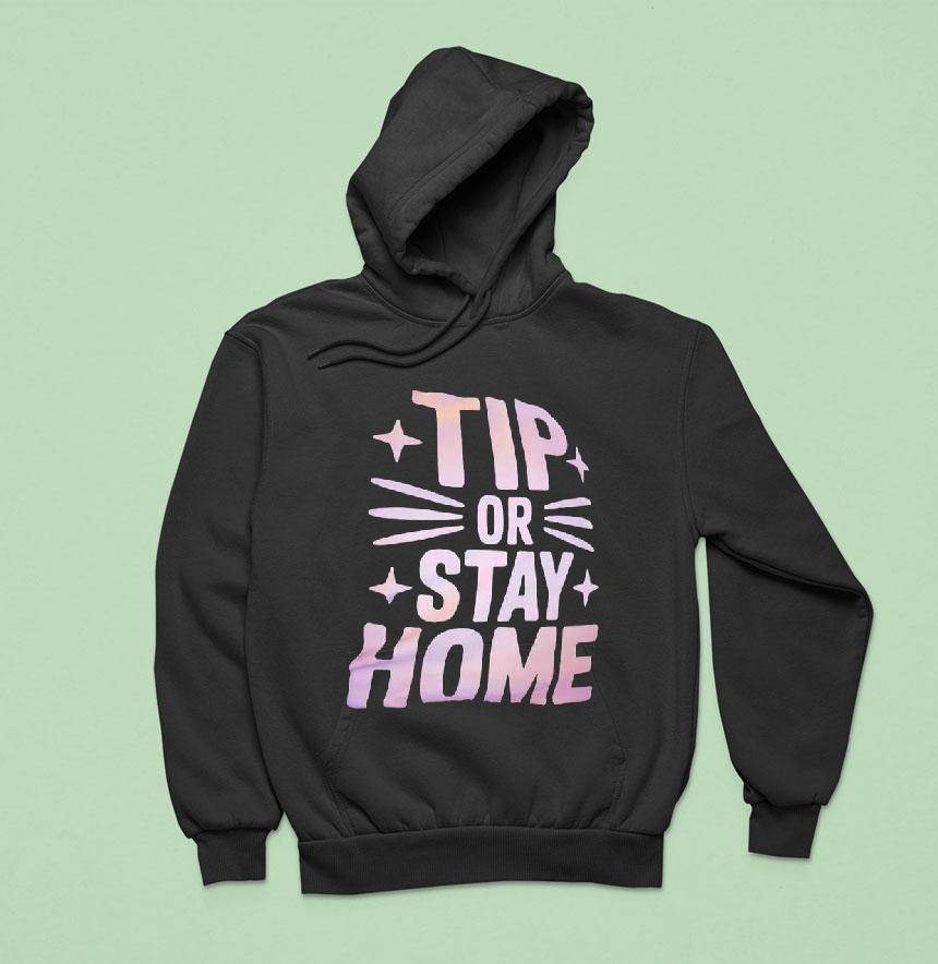 Tip Or Stay Home Cat Graphic Hoodie Tip Or Stay Home Cat Graphic Hoodie