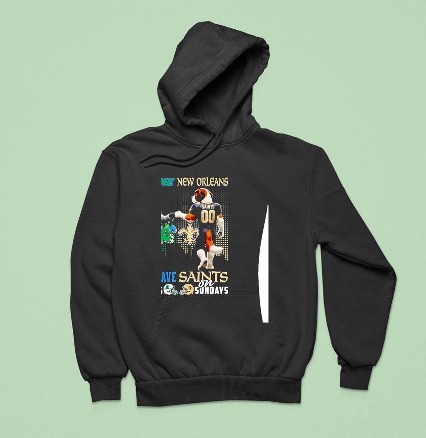 Tulane Green Wave On Saturdays And New Orleans Saints On Sunday Mascot With City Skyline Hoodie Tulane Green Wave On Saturdays And New Orleans Saints On Sunday Mascot With City Skyline Hoodie