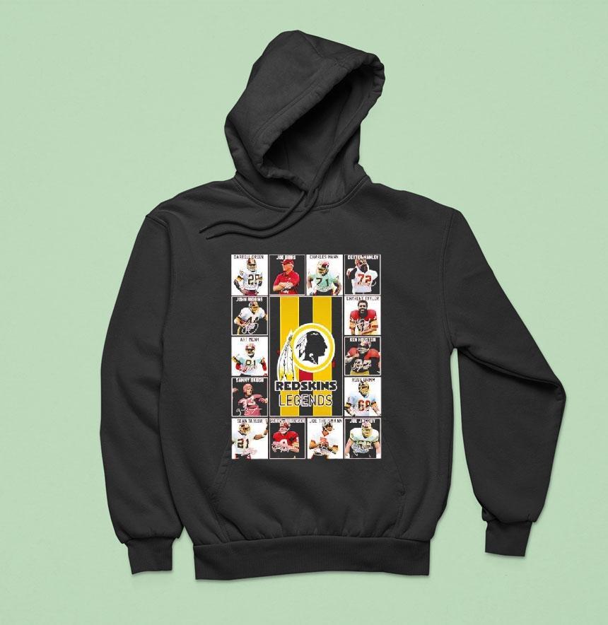 Washington Redskins Legends Featuring A Collage Manes Players Hoodie Washington Redskins Legends Featuring A Collage Manes Players Hoodie