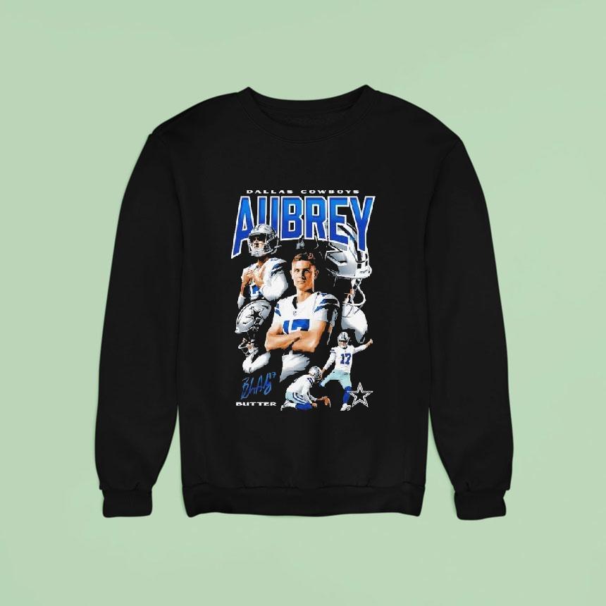 Brandon Aubrey Butter Dallas Cowboys Collage Sweatshirt Brandon Aubrey Butter Dallas Cowboys Collage Sweatshirt