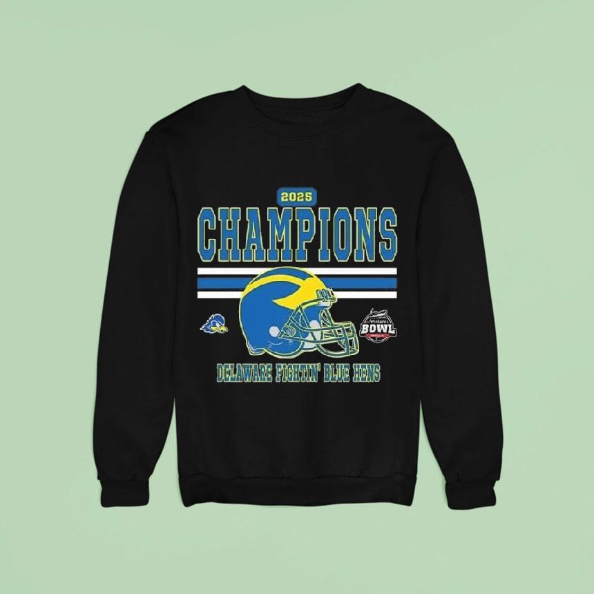 Celebrates Ventures Bowl Champions Delaware Fightin Blue Hens To The Champions Ventures Bowl Helme Sweatshirt Celebrates Ventures Bowl Champions Delaware Fightin Blue Hens To The Champions Ventures Bowl Helme Sweatshirt
