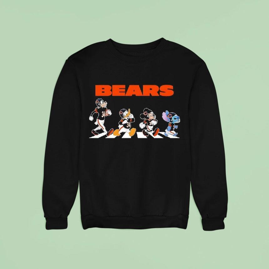 Chicago Bears X Goofy X Donald Duck X Mickey Mouse X Stitch Abbey Road Sweatshirt Chicago Bears X Goofy X Donald Duck X Mickey Mouse X Stitch Abbey Road Sweatshirt