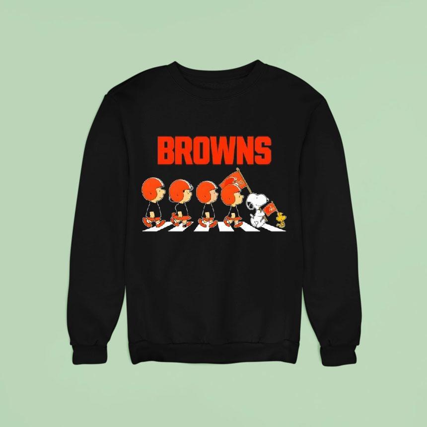 Cleveland Browns X Peanuts Snoopy Abbey Road Sweatshirt Cleveland Browns X Peanuts Snoopy Abbey Road Sweatshirt