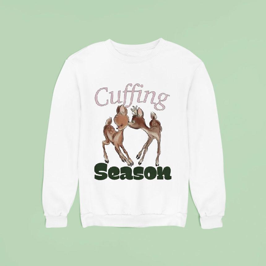 Cuffing Season Deers Kiss Christmas Sweatshirt Cuffing Season Deers Kiss Christmas Sweatshirt