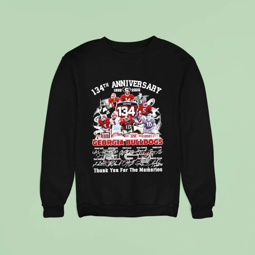 Georgia Bulldogs Th Anniversary Signatures All Players Sweatshirt Georgia Bulldogs Th Anniversary Signatures All Players Sweatshirt