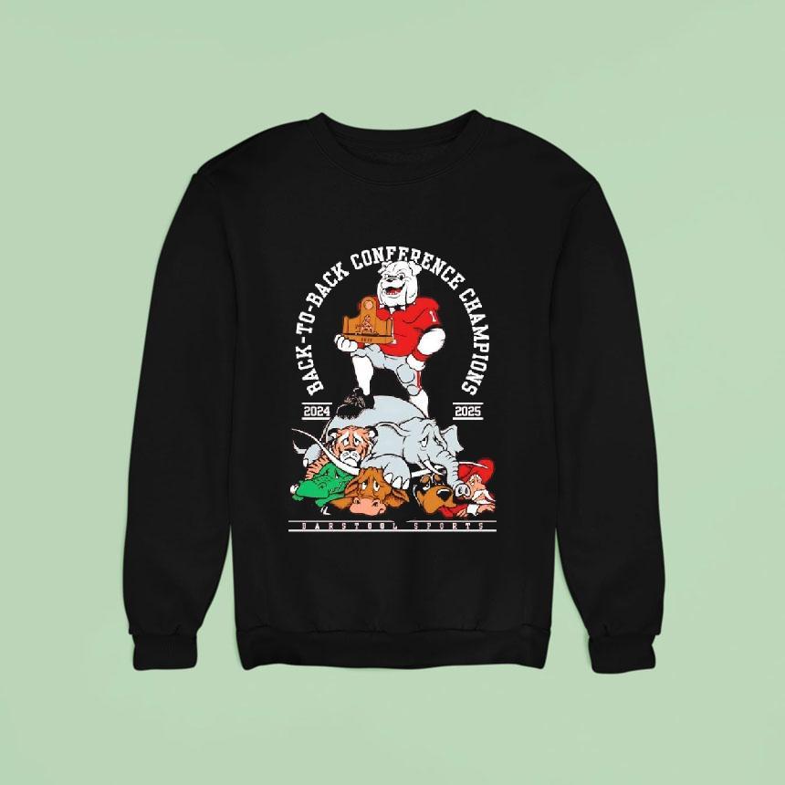 Georgia Bulldogs Back To Back Conference Champions Sweatshirt Georgia Bulldogs Back To Back Conference Champions Sweatshirt