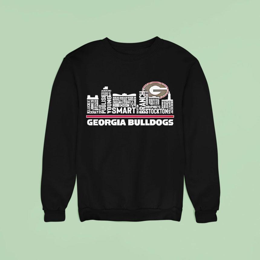 Georgia Bulldogs Football Name Players Shape Skyline City Sweatshirt Georgia Bulldogs Football Name Players Shape Skyline City Sweatshirt