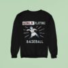 Girls Playing Baseball Cartoon Sweatshirt