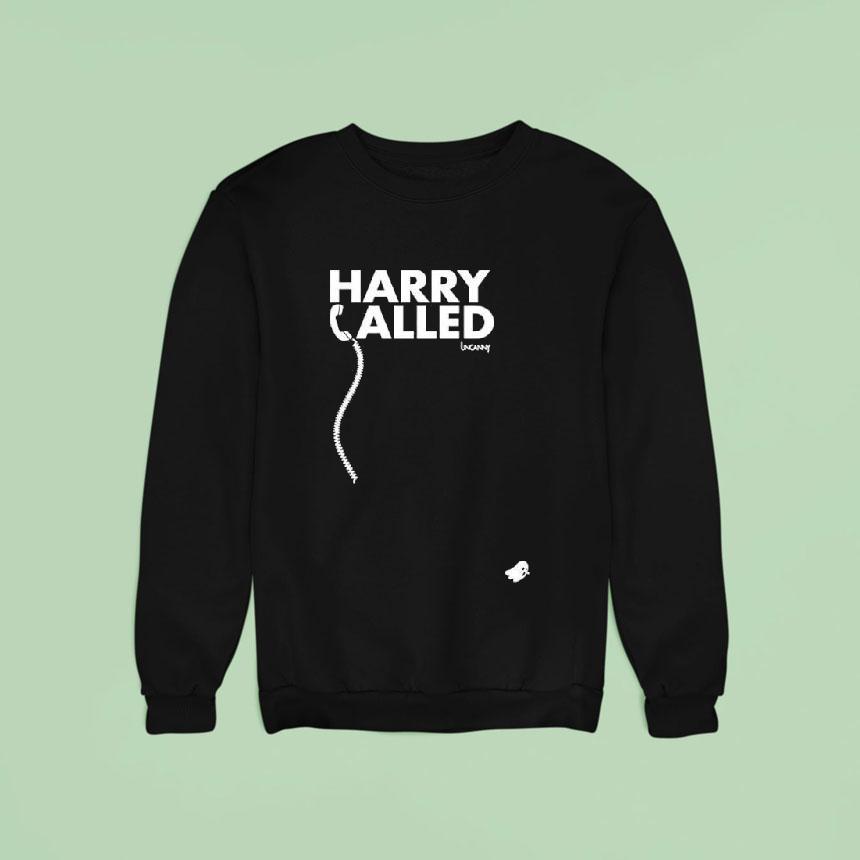 Harry Called Graphic Ghost Phone Receiver Sweatshirt Harry Called Graphic Ghost Phone Receiver Sweatshirt