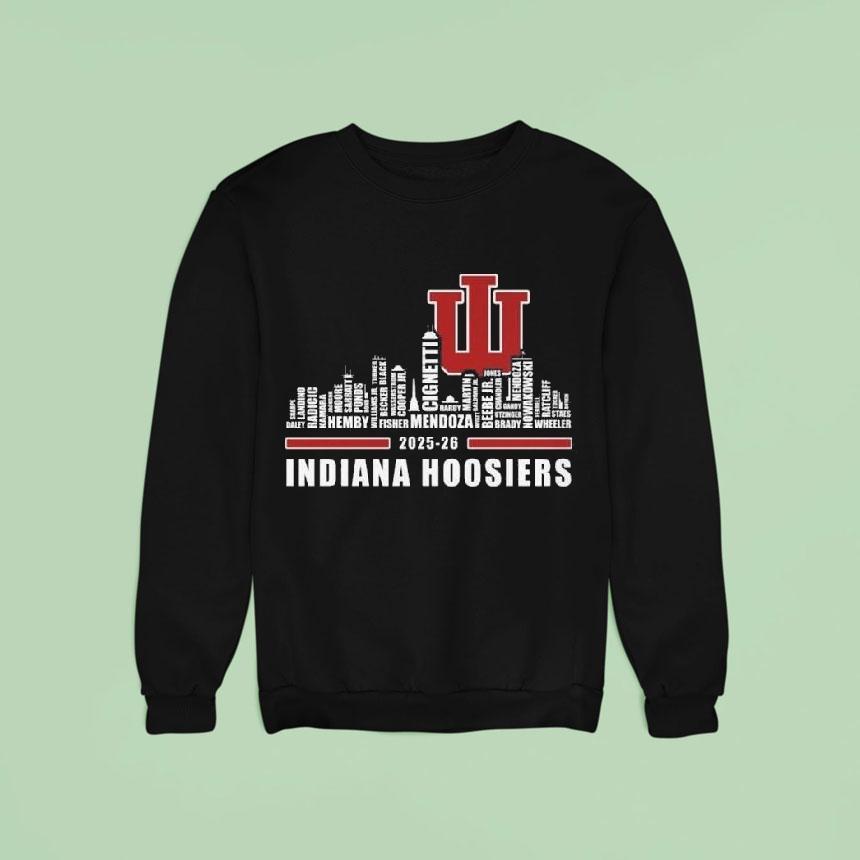 Indiana Hoosiers Skyline Names Sweatshirt Indiana Hoosiers Skyline Names Sweatshirt