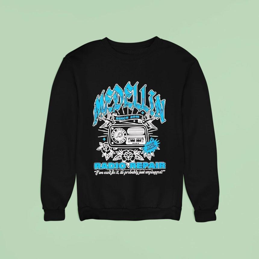 Medellin Radio Repair Late Night Since Graphic Sweatshirt Medellin Radio Repair Late Night Since Graphic Sweatshirt