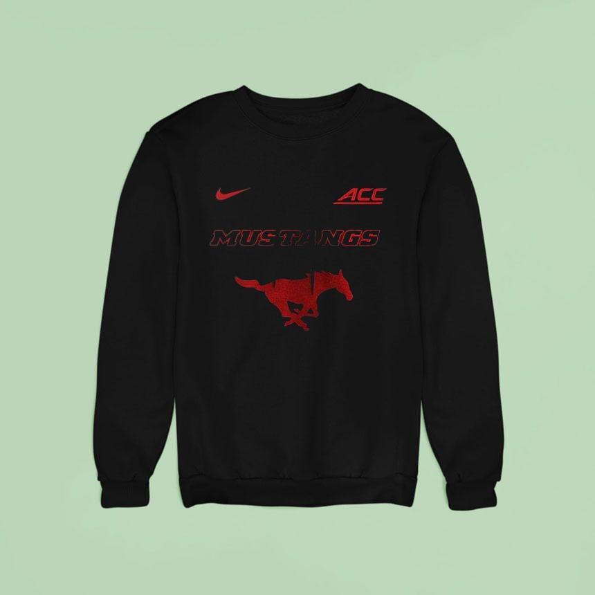 Smu Mustangs X Stranger Things Acc Crossover Logo Sweatshirt Smu Mustangs X Stranger Things Acc Crossover Logo Sweatshirt