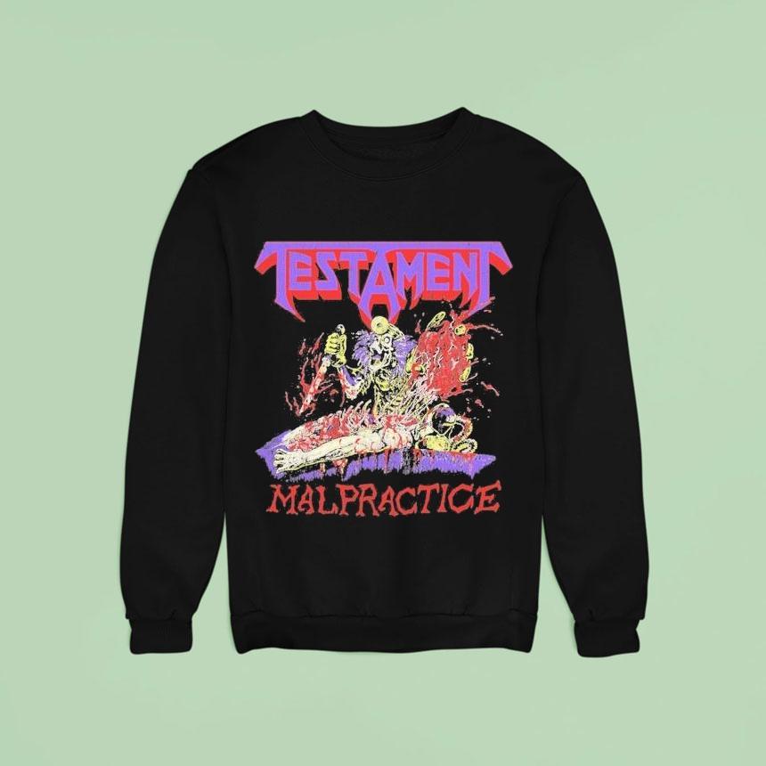 Testament Malpractice Skeleton Knife Sweatshirt Testament Malpractice Skeleton Knife Sweatshirt