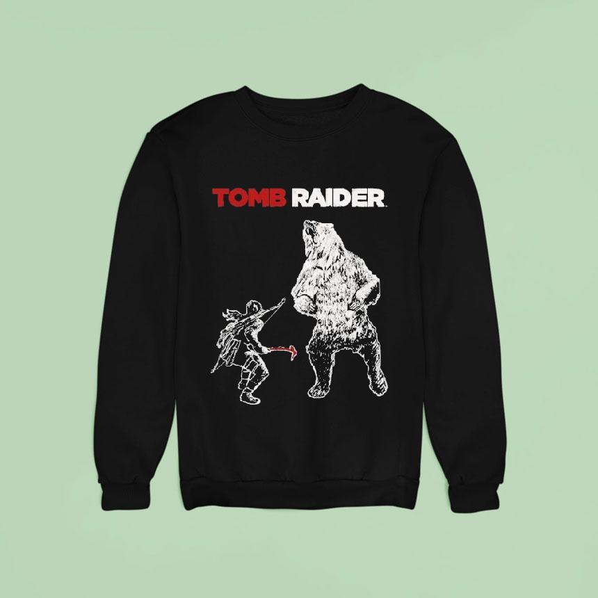 Tomb Raider Lara Vs Bear Sweatshirt Tomb Raider Lara Vs Bear Sweatshirt