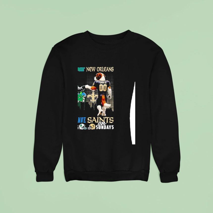 Tulane Green Wave On Saturdays And New Orleans Saints On Sunday Mascot With City Skyline Sweatshirt Tulane Green Wave On Saturdays And New Orleans Saints On Sunday Mascot With City Skyline Sweatshirt