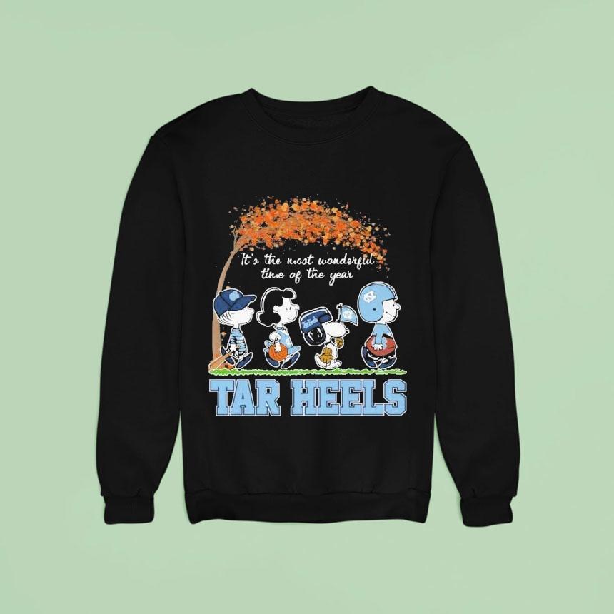 Unc North Carolina Tar Heels Snoopy The Peanuts It S The Most Wonderful Time Of The Year Sweatshirt Unc North Carolina Tar Heels Snoopy The Peanuts It S The Most Wonderful Time Of The Year Sweatshirt
