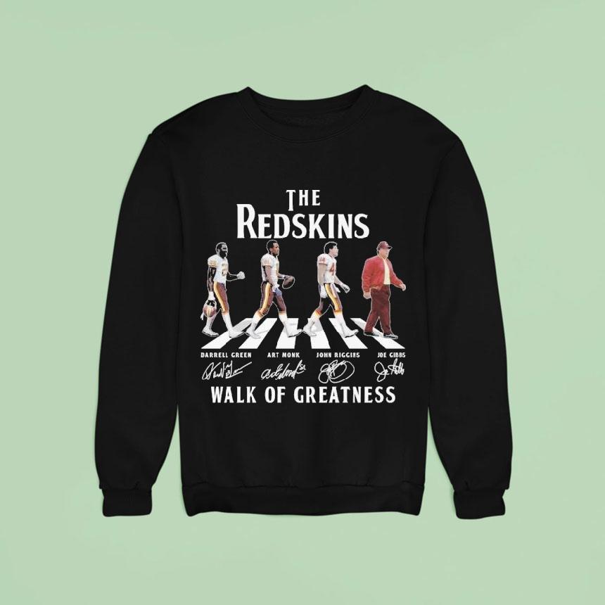 Washington Commanders The Redskins Walk Of Greatness Road Abbey Signatures Sweatshirt Washington Commanders The Redskins Walk Of Greatness Road Abbey Signatures Sweatshirt