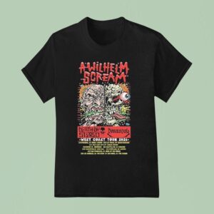 A Wilhelm Scream West Coast Tour Skull Brain T Shirt