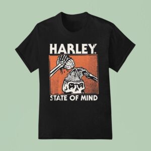Harley Davidson State Of Mind Brain Skeleton T Shirt