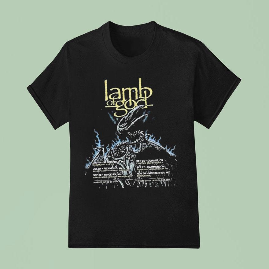 Lamb Of God Tour Dates List Start On July In Springfield Ma T Shirt