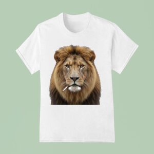 Lion Smoking Cigarette T Shirt