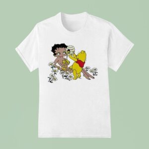 Winnie The Pooh Pouring Honey On Betty Boop T Shirt
