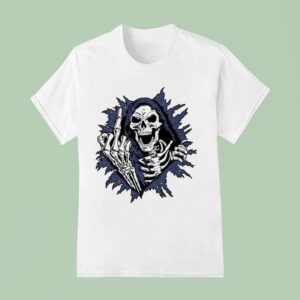 Worry Club Bone Daddy Skeleton Middle Finger T Shirt