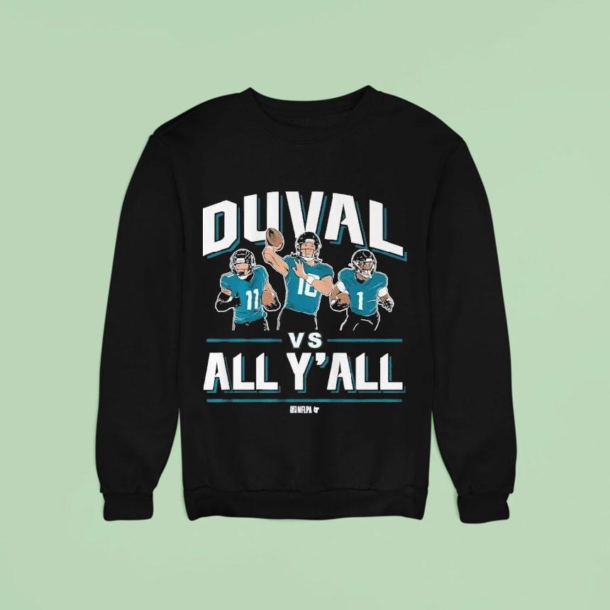 Trevor Lawrence Travis Etienne Parker Washington Duval Vs All Y All Sweatshirt Trevor Lawrence Travis Etienne Parker Washington Duval Vs All Y All Sweatshirt