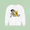 Winnie The Pooh Pouring Honey On Betty Boop Sweatshirt
